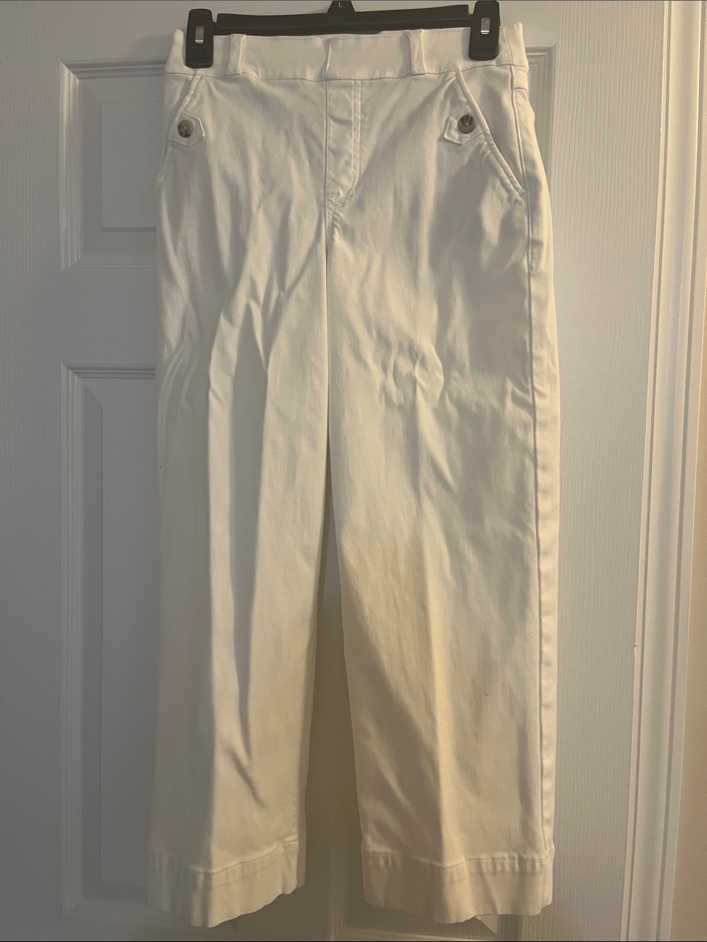 SPANX White Wide-Leg Cropped Pants